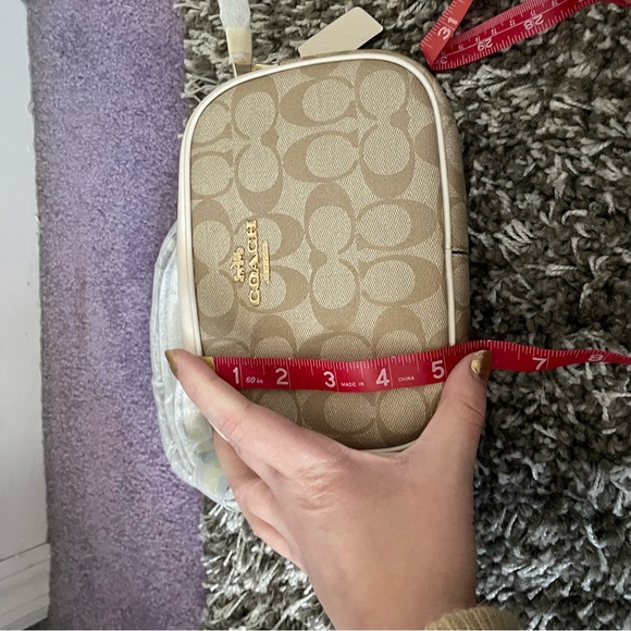 Beige and White Crossbody Coach Purse NWT - Picture 5 of 7